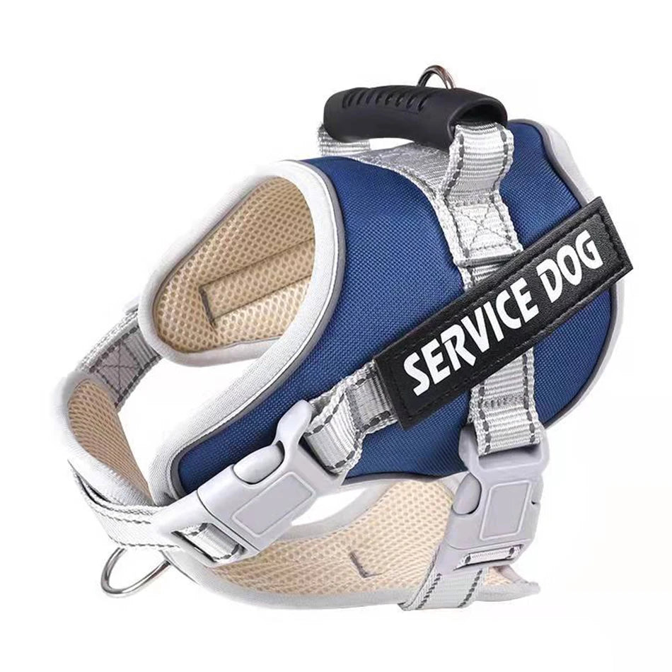 Personalised Big Dog Harness With Rubber Handle Adjustable K9 Dog Vest Service Dog Harness for Large Dog Walking Dog Accessories
