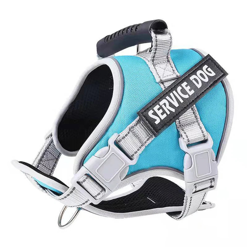 Personalised Big Dog Harness With Rubber Handle Adjustable K9 Dog Vest Service Dog Harness for Large Dog Walking Dog Accessories