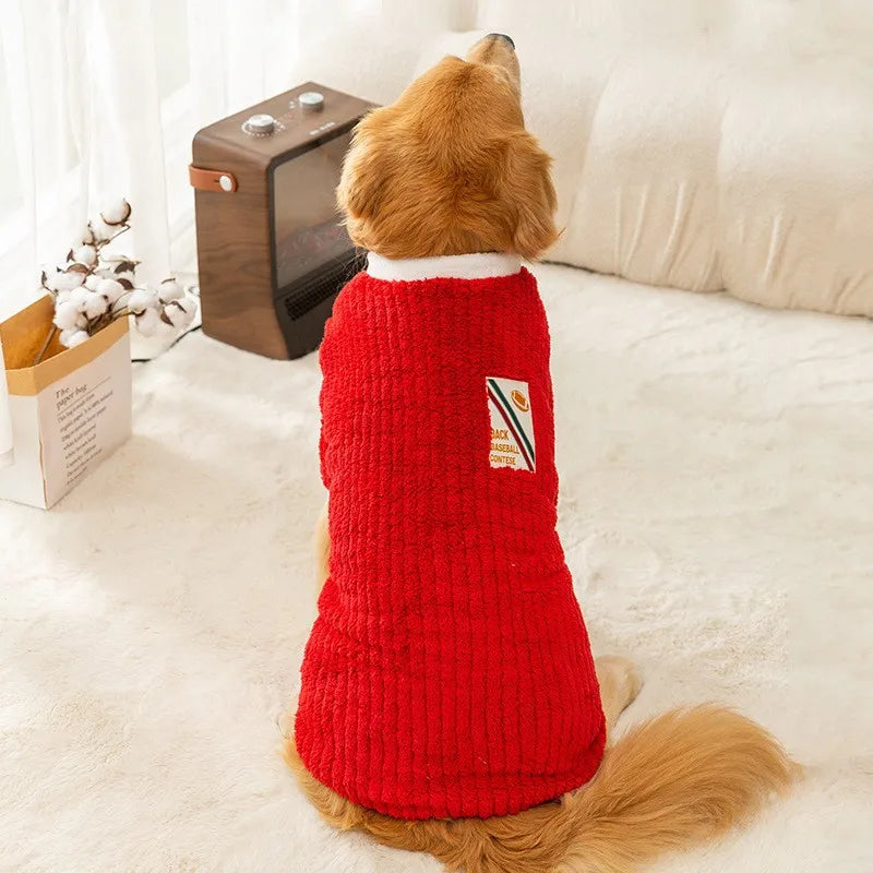 Dog Clothes for Big Dogs Winter Warm Dog Vest Fleece Dog Coat Pet Dog Hoodies Golden Retriever Collie Medium Large Dog Costume