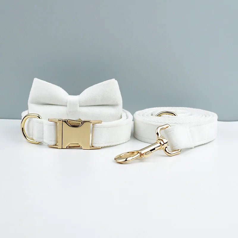 Luxury Personalized Dog Collar Harness Leash set custom,custom Logo detachable dog bow tie collar,dog collar leash diy