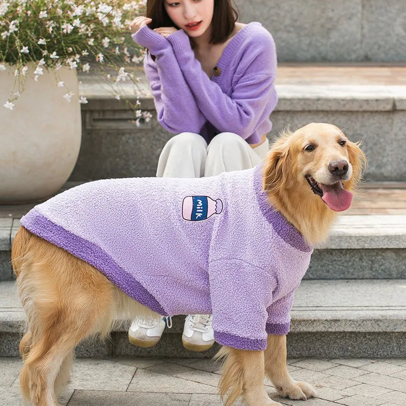 Dog Clothes for Big Dogs Winter Warm Dog Vest Fleece Dog Coat Pet Dog Hoodies Golden Retriever Collie Medium Large Dog Costume