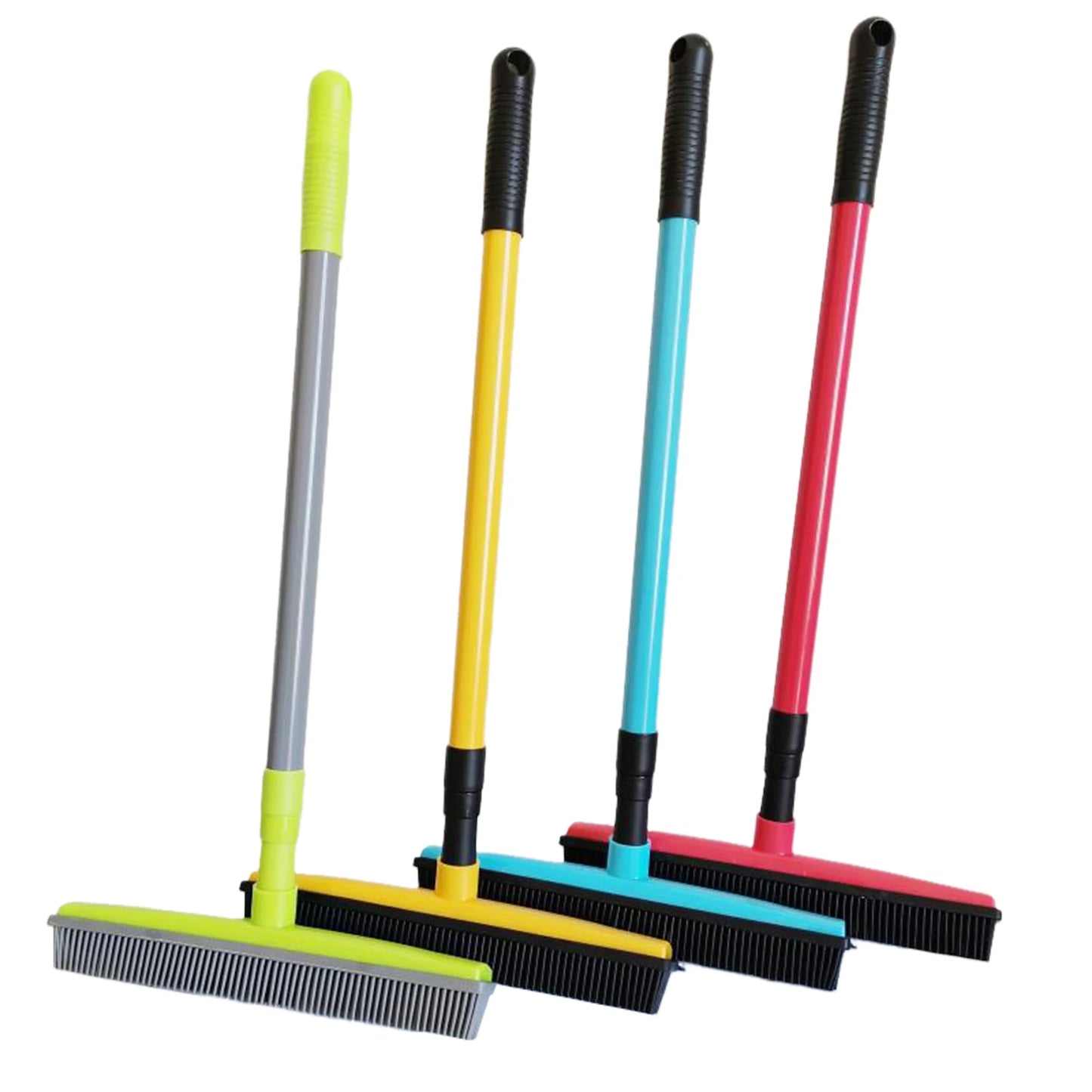 Long Handle Rubber Brooms 56-120cm Telescopic Pole Adjustables Household Cleaning Brush For Pet Hair Fur Remover Broom