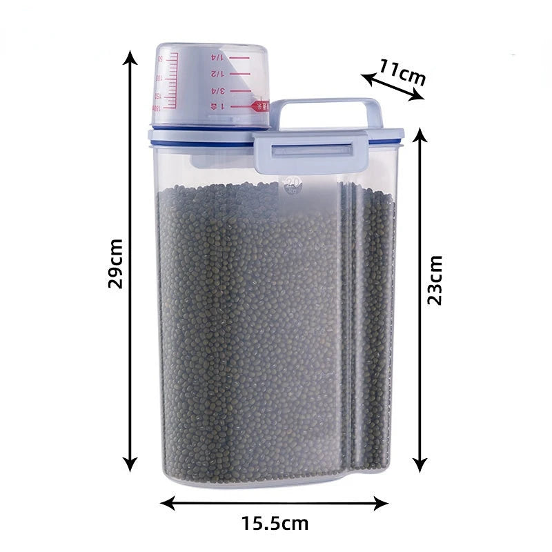 Dog Cat Food Container Sealed Plastic Storage Tank Moisture-proof Sealed Cans Transparent Bottles And Jars Pet Accessories