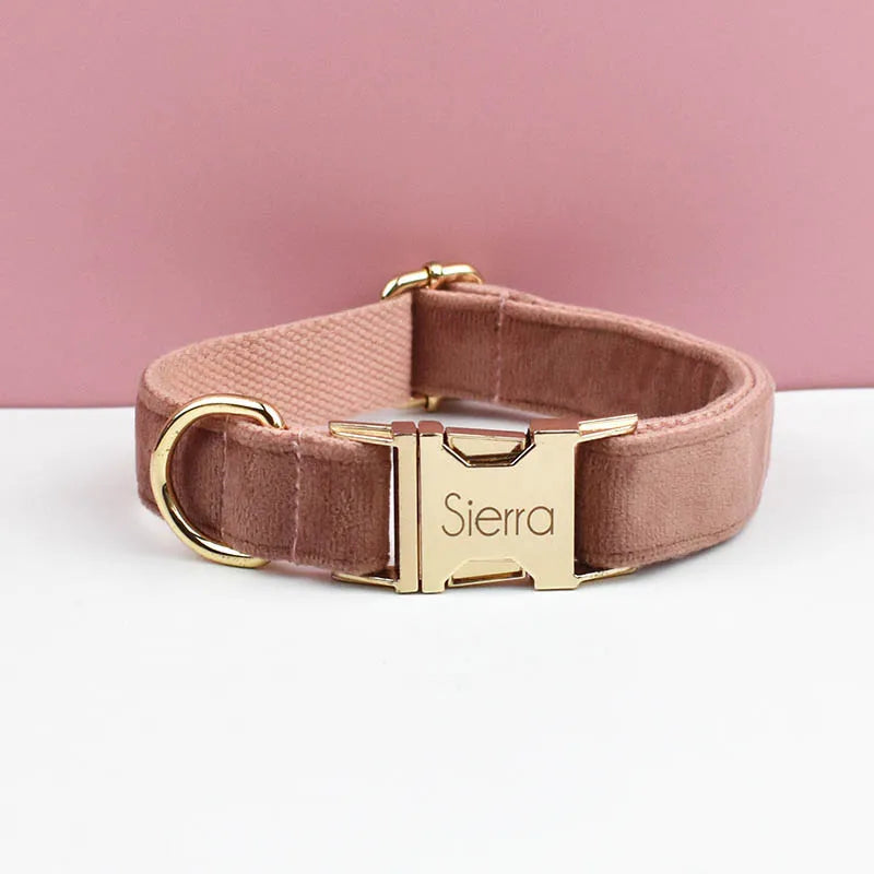 Luxury Personalized Dog Collar Harness Leash set custom,custom Logo detachable dog bow tie collar,dog collar leash diy