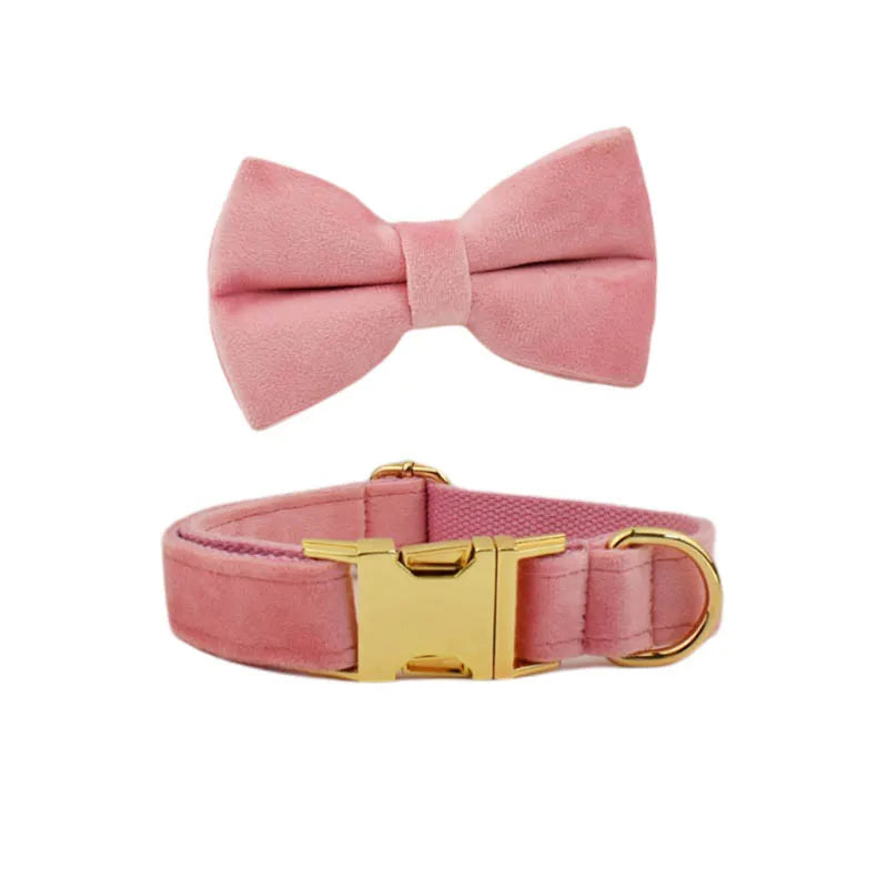 Luxury Personalized Dog Collar Harness Leash set custom,custom Logo detachable dog bow tie collar,dog collar leash diy