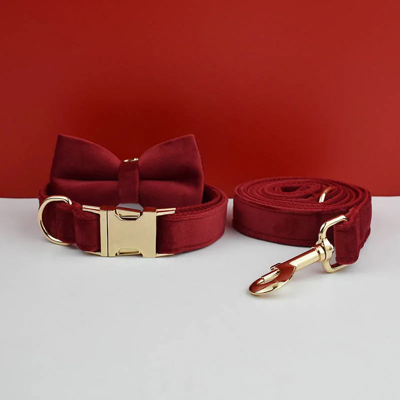 Luxury Personalized Dog Collar Harness Leash set custom,custom Logo detachable dog bow tie collar,dog collar leash diy