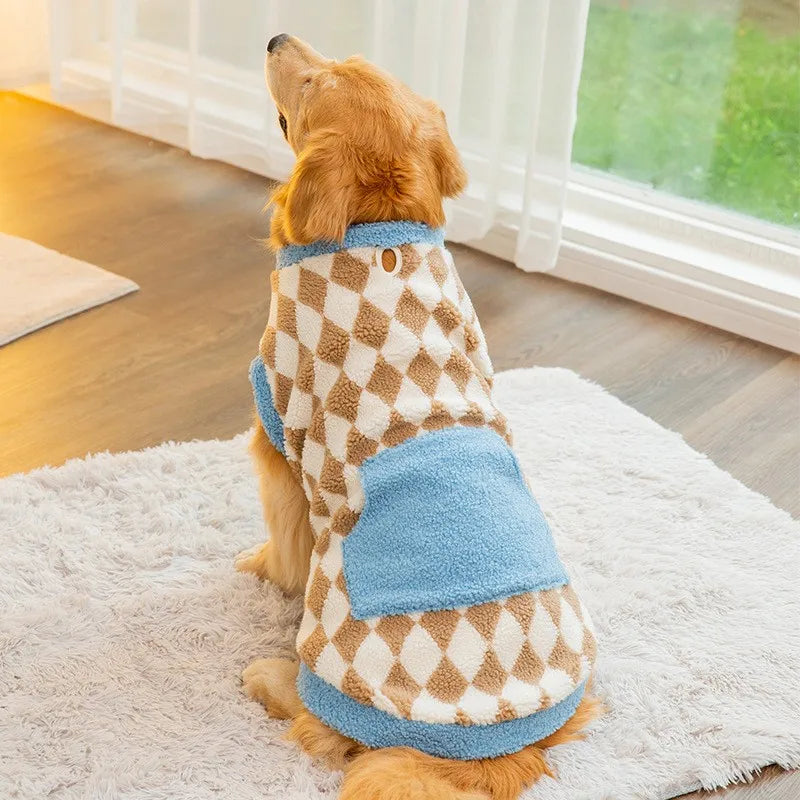 Dog Clothes for Big Dogs Winter Warm Dog Vest Fleece Dog Coat Pet Dog Hoodies Golden Retriever Collie Medium Large Dog Costume