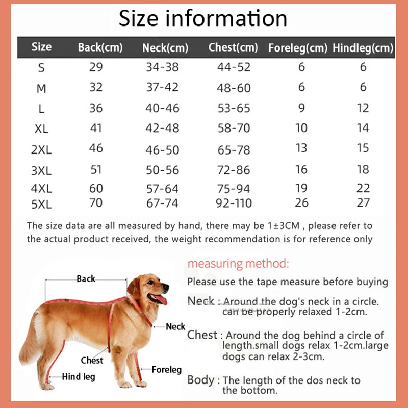 Waterproof Pet Dog Outdoor Jacket Clothes Winter Warm Coat Big Jumpsuit Reflective Raincoat For Small Medium Large Dogs