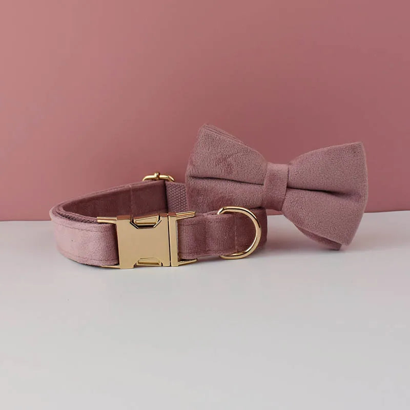 Luxury Personalized Dog Collar Harness Leash set custom,custom Logo detachable dog bow tie collar,dog collar leash diy