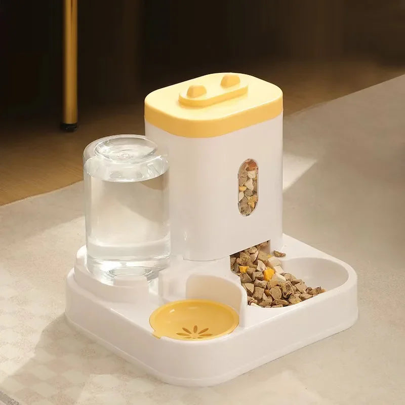 2-in-1 Automatic Feeder Dog Cat Food Bowl and Water Feeding Device Pet Large Food Dispenser Puppy Pet Kitten Bowl Accessories