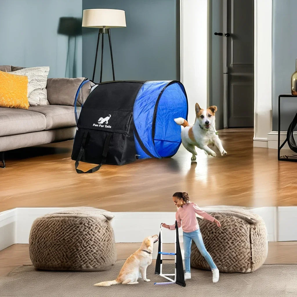 2024 Dog Agility Training Equipment Cloth Dog Canine Fitness Obstacle Course With Dog Agility Tunnel For Backyard