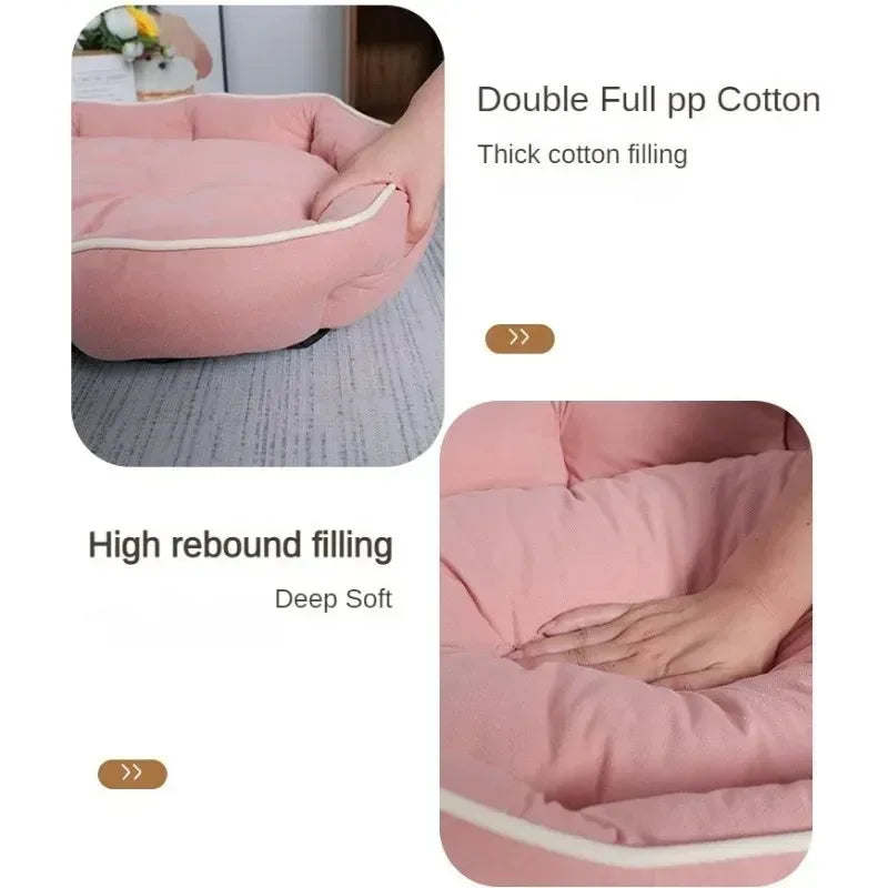 Large Dog Kennel Pet bed, Personalised washable dog bed accessories supplied with extra plush mat & underpad bedding.