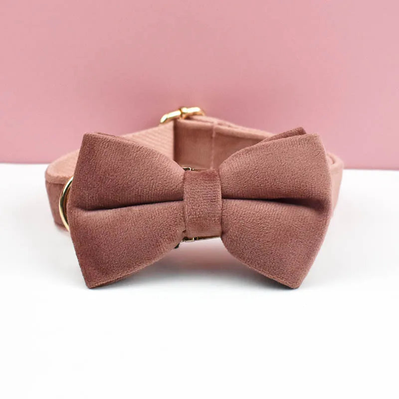 Luxury Personalized Dog Collar Harness Leash set custom,custom Logo detachable dog bow tie collar,dog collar leash diy