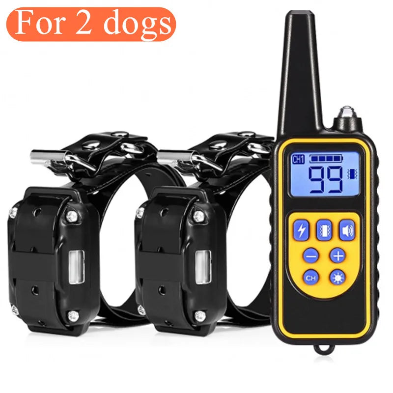 Electric Dog Training Collar Waterproof Dog Bark Collar Pet With Remote Control Rechargeable Anti Barking Device All Size Dogs