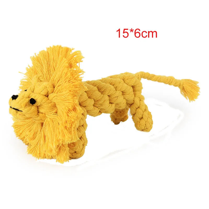 1pc Pet Dog Toys Cartoon Animal Dog Chew Toys Durable Braided Bite Resistant Puppy Molar Cleaning Teeth Cotton Rope Toy