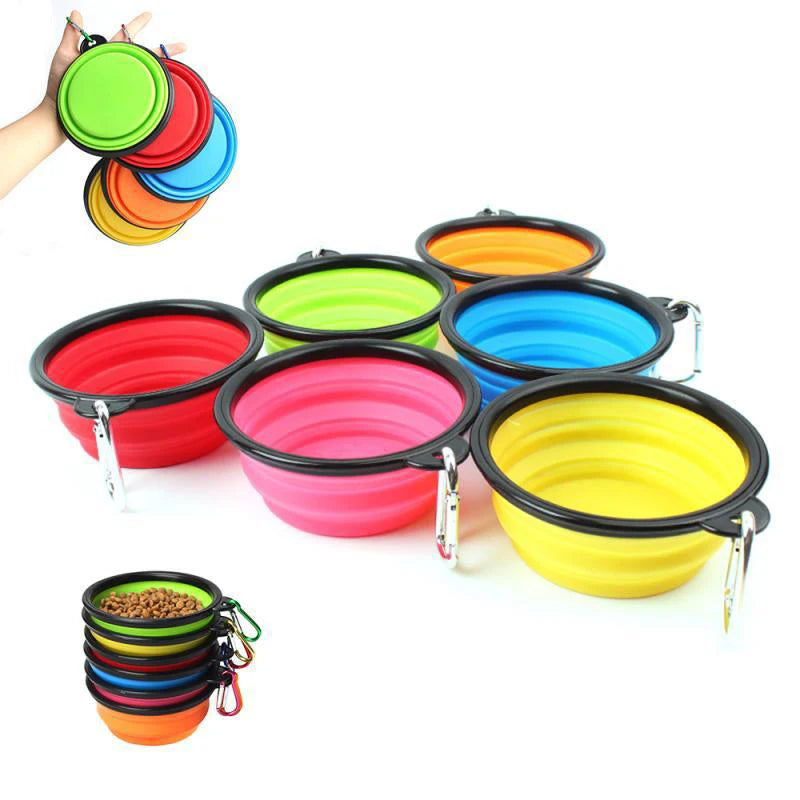 1000ml Travel Folding Silicone Bowl Portable Puppy Food Container Water Feeder Puppy Doggy Food Container Dog Accessories