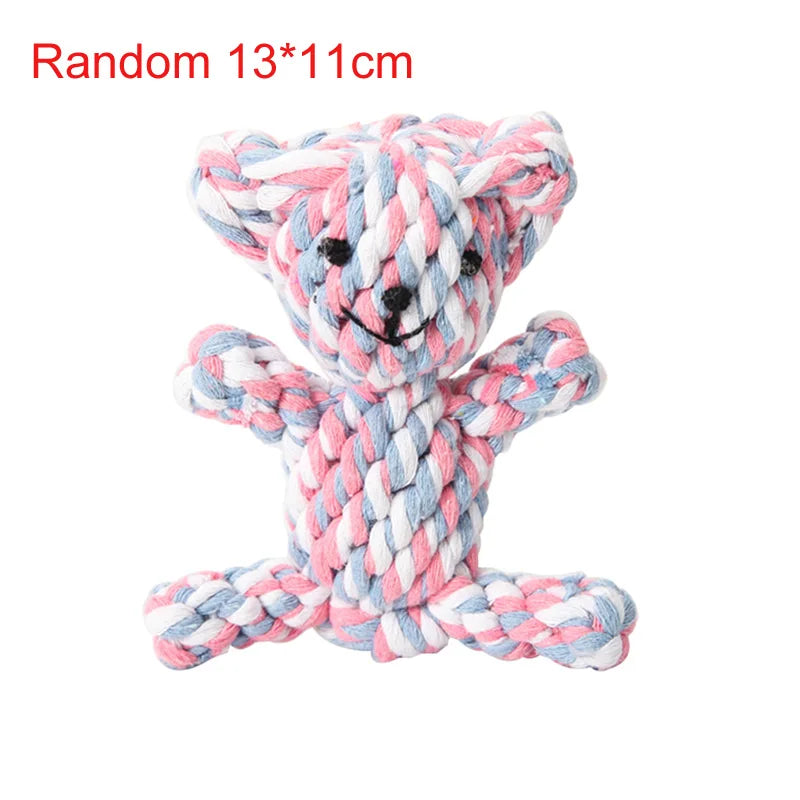 1pc Pet Dog Toys Cartoon Animal Dog Chew Toys Durable Braided Bite Resistant Puppy Molar Cleaning Teeth Cotton Rope Toy