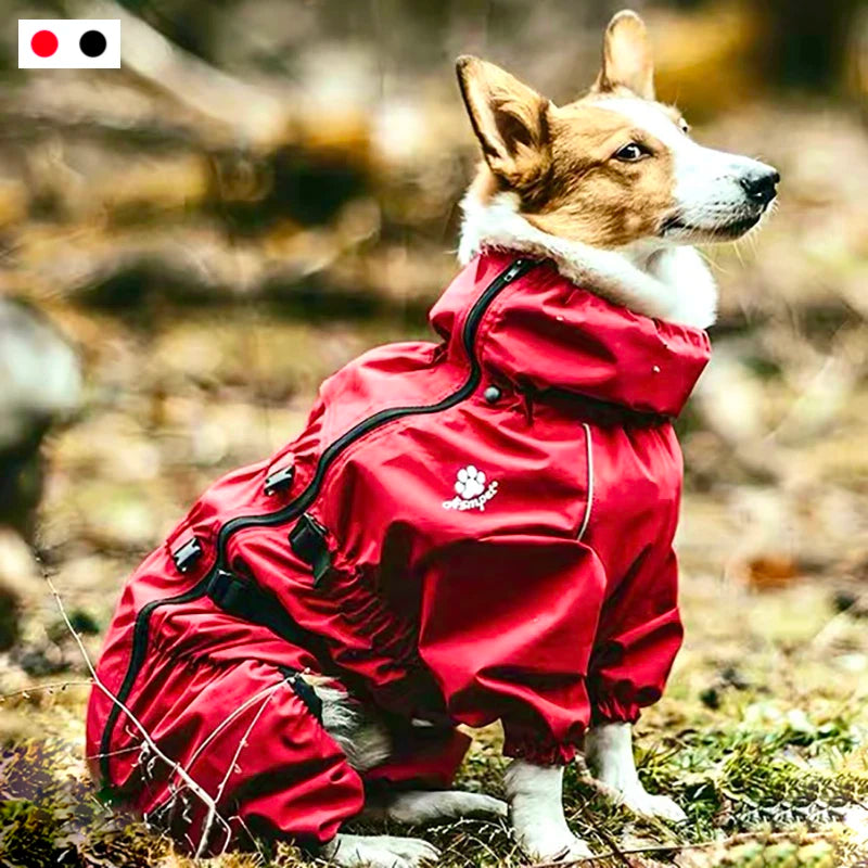 Waterproof Pet Dog Outdoor Jacket Clothes Winter Warm Coat  Big Jumpsuit Reflective Raincoat For Small Medium Large Dogs