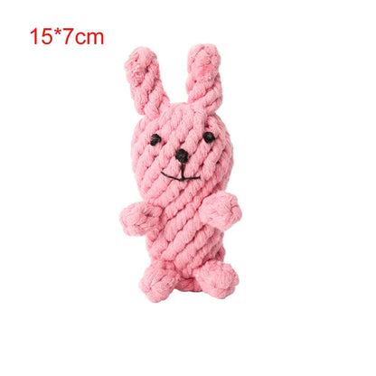 1pc Pet Dog Toys Cartoon Animal Dog Chew Toys Durable Braided Bite Resistant Puppy Molar Cleaning Teeth Cotton Rope Toy