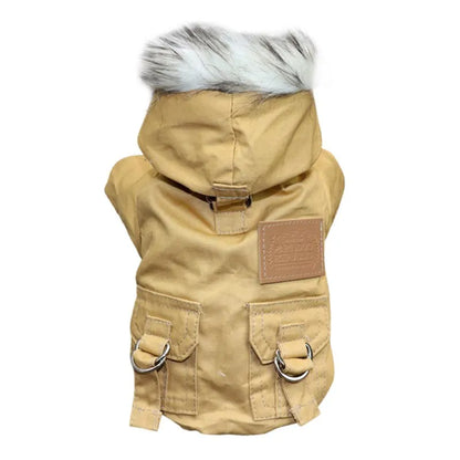 Dog Pet Winter Thickened Hiking Coat With Hooded Coat Soft And Comfortable Dog Coat Jacket Outdoor Sports Pet Clothing