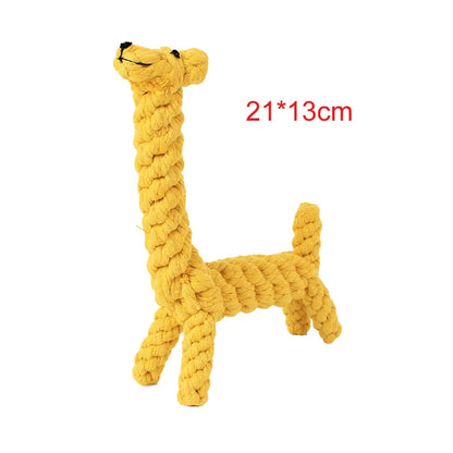 1pc Pet Dog Toys Cartoon Animal Dog Chew Toys Durable Braided Bite Resistant Puppy Molar Cleaning Teeth Cotton Rope Toy