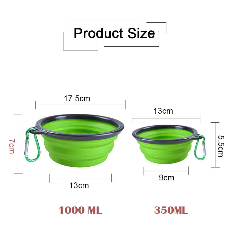 1000ml Travel Folding Silicone Bowl Portable Puppy Food Container Water Feeder Puppy Doggy Food Container Dog Accessories