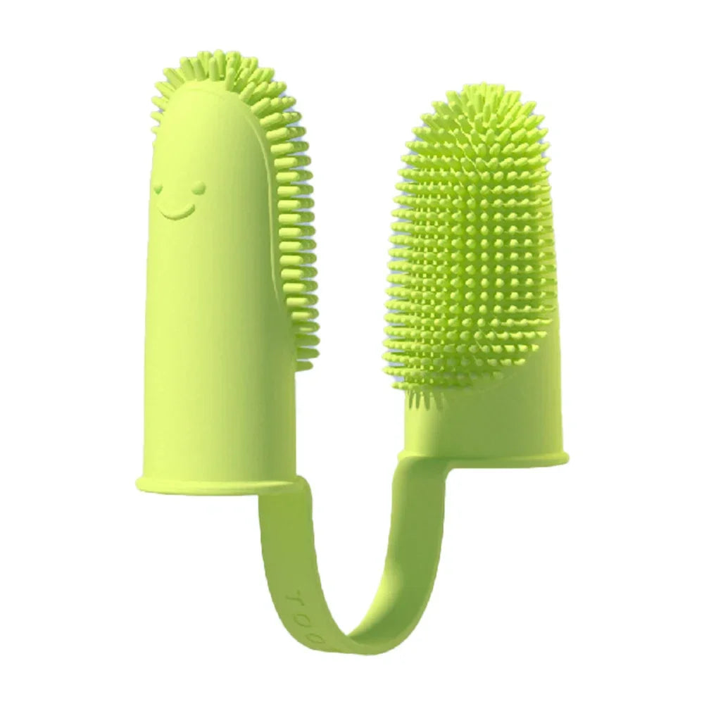 Dog Super Soft Double Finger Toothbrush Pet Teeth Clean Bad Breath Care TPR Tooth Brush Clean Tool Dog Toothbrush Accessories