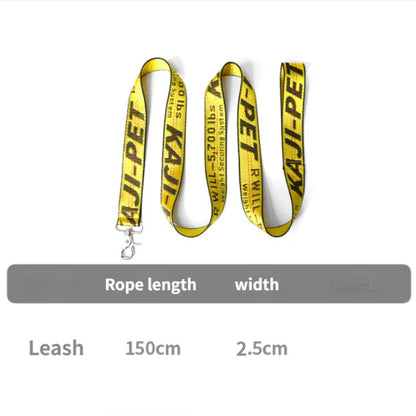 Fashion Dog Collar Leash Set Gold Chain Nylon Pets Dog Collar Leash Long Rope Lettered Collar Perro Collar For Pitbull Puppy Dog