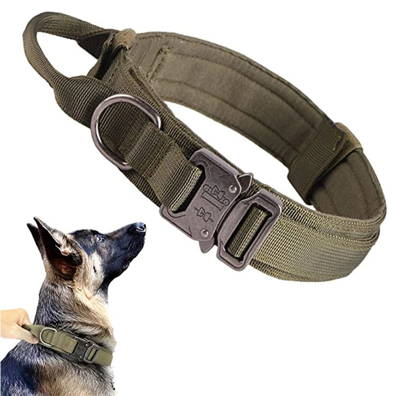 Dog Collar Durable Tactical Leash Set Adjustable Military Pet Collar Leash Medium Large Dog German Shepherd Training Accessories