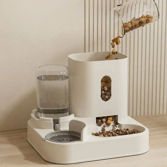 Automatic Feeder Cat Dog Food Bowl with Water Fountain Pet Large Capacity Raised Stand Dish Bowl for Cat Drinker Pet Supplies