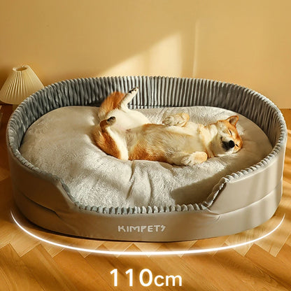 Large Kimpets Washable Dog Pet Bed Accessorised with a Removable Thickening Waterproof Square Plush Kennel mat.