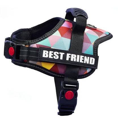 New Dog Harness High Quality Nylon Adjustable Custom ID Dog Name Small Large Dog Vest Harness Halloween Dog Supplies