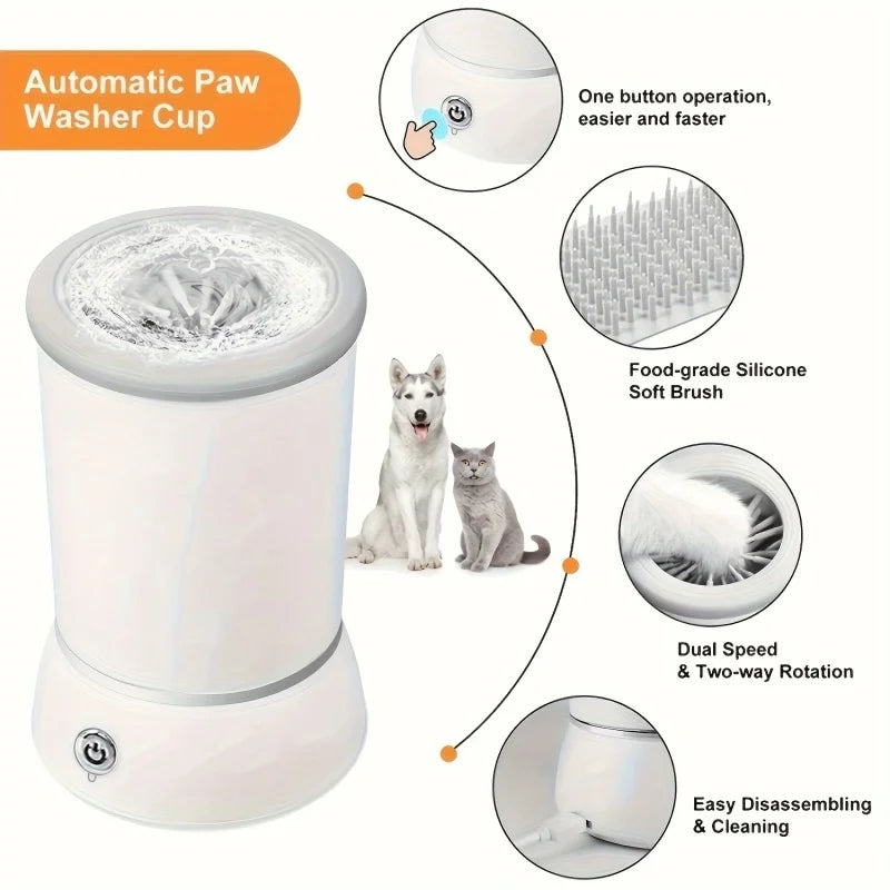 Pet Feet Washer Electrical Pet Paw Cleaner Automatic Pet Foot Cleaning Cup Portable Quick Low Noise Dog Cat Paw Cleaner