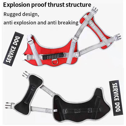 Personalised Big Dog Harness With Rubber Handle Adjustable K9 Dog Vest Service Dog Harness for Large Dog Walking Dog Accessories