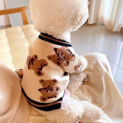 Luxury Dog Clothes Chihuahua Pet Striped Cardigan Sweater Bichon Frise Puppy Kitten Dog Warm Coat Cat Dog Accessories Pet Outfit