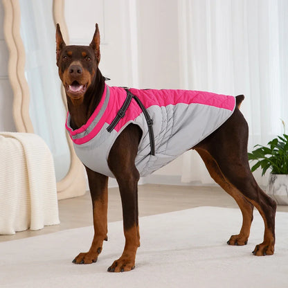 Waterproof Pet Jacket With Harness Winter Warm Dog Clothes for Small Large Dogs Labrador Coat Chihuahua French Bulldog Outfits