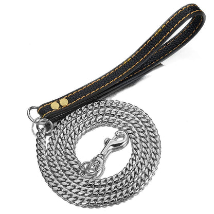 10MM Gold Dog Leash Stainless Steel Metal Chew Proof Dog Lead Chain for Dogs Pet Traction Rope