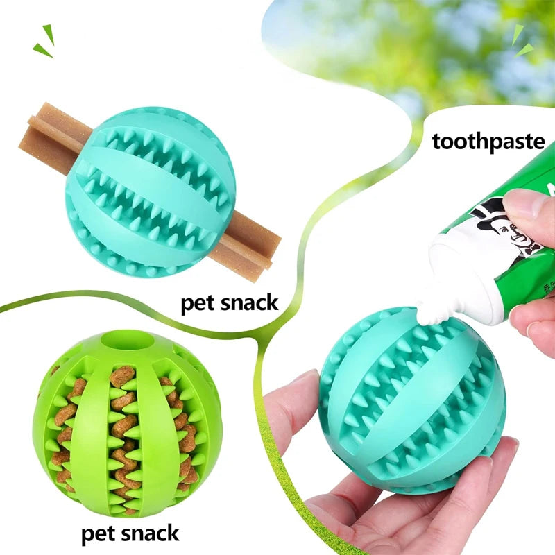 Dog Rubber Leakage Ball Dogs Molar and Teeth Cleaning Chew Balls Training Slow Pet Interactive Elasticity Ball for Pet Products