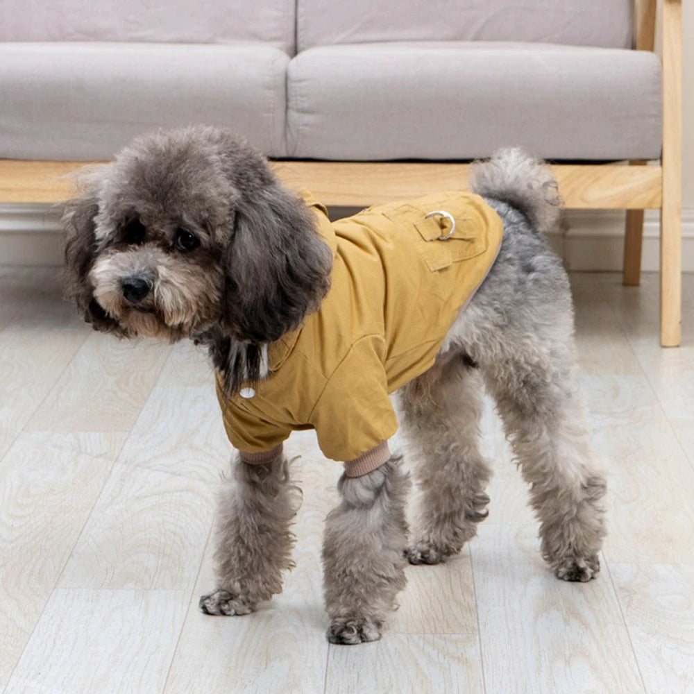 Dog Pet Winter Thickened Hiking Coat With Hooded Coat Soft And Comfortable Dog Coat Jacket Outdoor Sports Pet Clothing