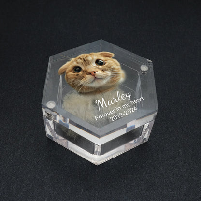 Personalized Keepsake Box with Photo Customized Pet Hair Box Dog and Cat Fur Memorial Box Custom Gifts for Pet Lovers Friends