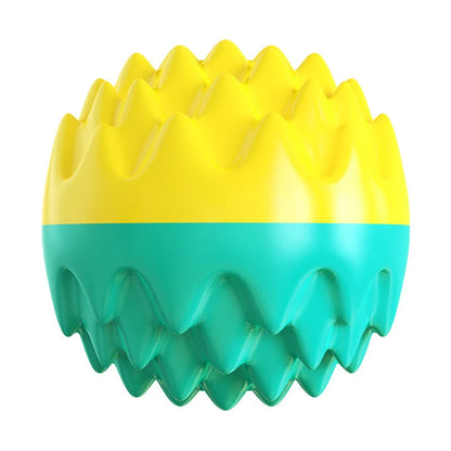 Pet toy ball chews, cleans teeth, is resistant to biting, cat toy chews, emits sound, elastic dog toy ball