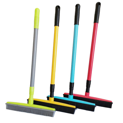Long Handle Rubber Brooms 56-120cm Telescopic Pole Adjustables Household Cleaning Brush For Pet Hair Fur Remover Broom