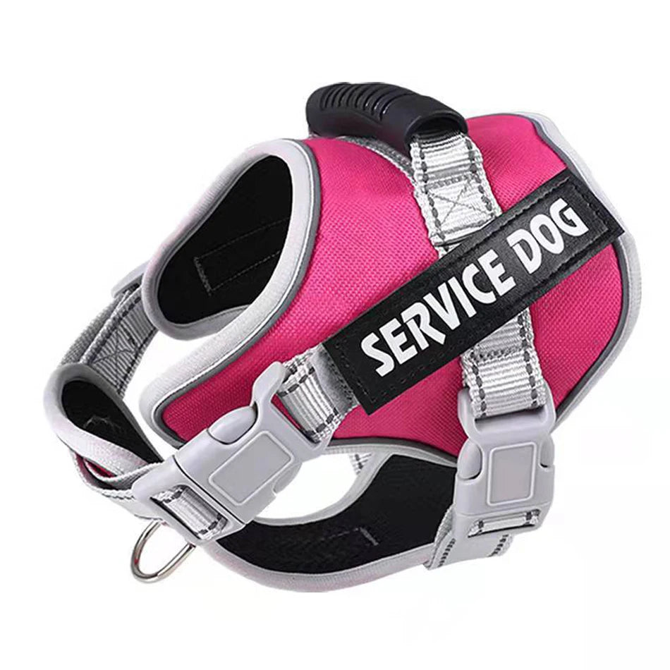 Personalised Big Dog Harness With Rubber Handle Adjustable K9 Dog Vest Service Dog Harness for Large Dog Walking Dog Accessories