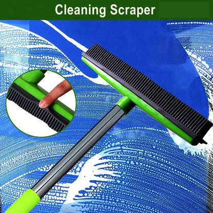 Pet Hair Removal Rubber Broom & Floor Brush with Built-in Squeegee - Ultimate Dog Hair Remover for Carpet, Hardwood, and Tile Floors