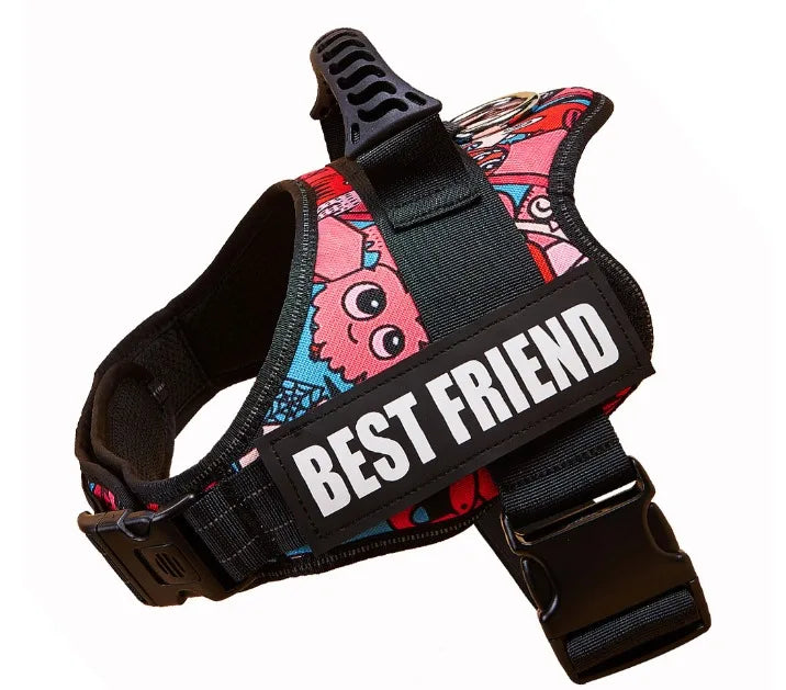 New Dog Harness High Quality Nylon Adjustable Custom ID Dog Name Small Large Dog Vest Harness Halloween Dog Supplies