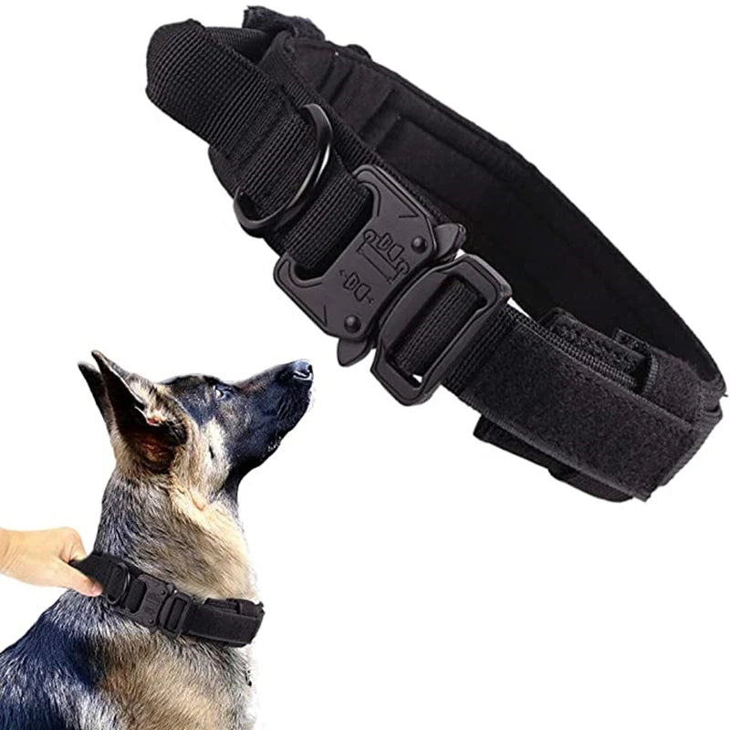 Dog Collar Durable Tactical Leash Set Adjustable Military Pet Collar Leash Medium Large Dog German Shepherd Training Accessories