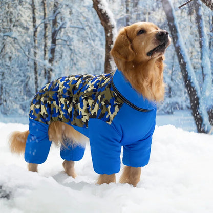 Winter Warm Dog Jacket For Large Dogs Waterproof Big Dog Jumpsuit Clothes Labrador Doberman Coat Clothing For Medium Large Dogs