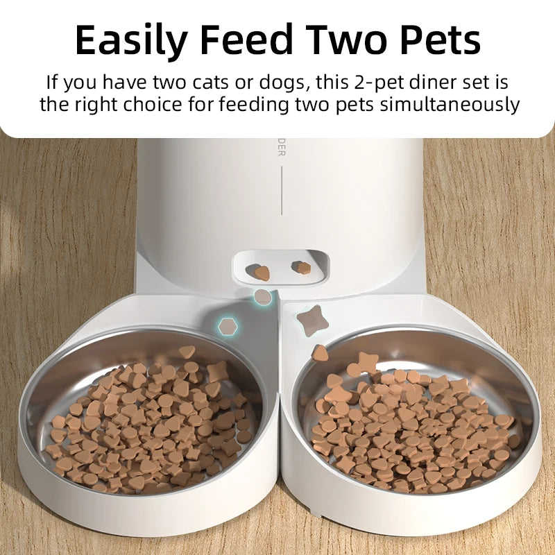 ROJECO Only Stainless Steel Single & Double Bowl Accessories For 4L Automatic Pet Feeder Cat Food Dispenser Without Pet Feeder