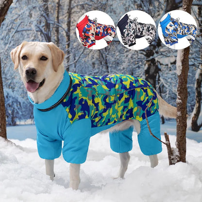 Winter Warm Dog Jacket For Large Dogs Waterproof Big Dog Jumpsuit Clothes Labrador Doberman Coat Clothing For Medium Large Dogs