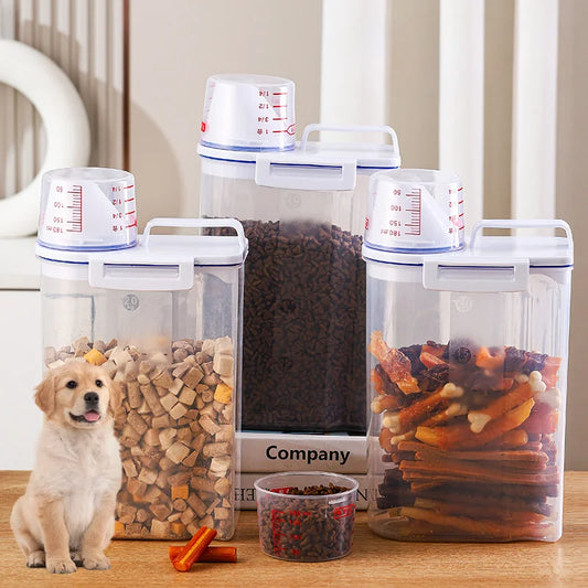 Dog Food Storage Bucket Pet Food Grain Storage Tank Kitchen Storage Rice Box Cat Food Grain Sealed Jar Dog Cat Accessories